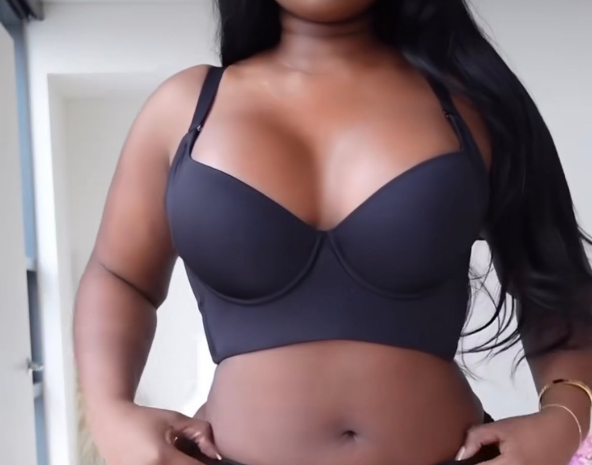 She's waisted Deep Cup Shapewear Bra that Hides Back Fat